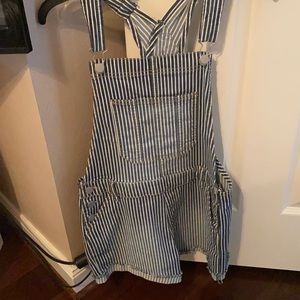 Jean striped overalls